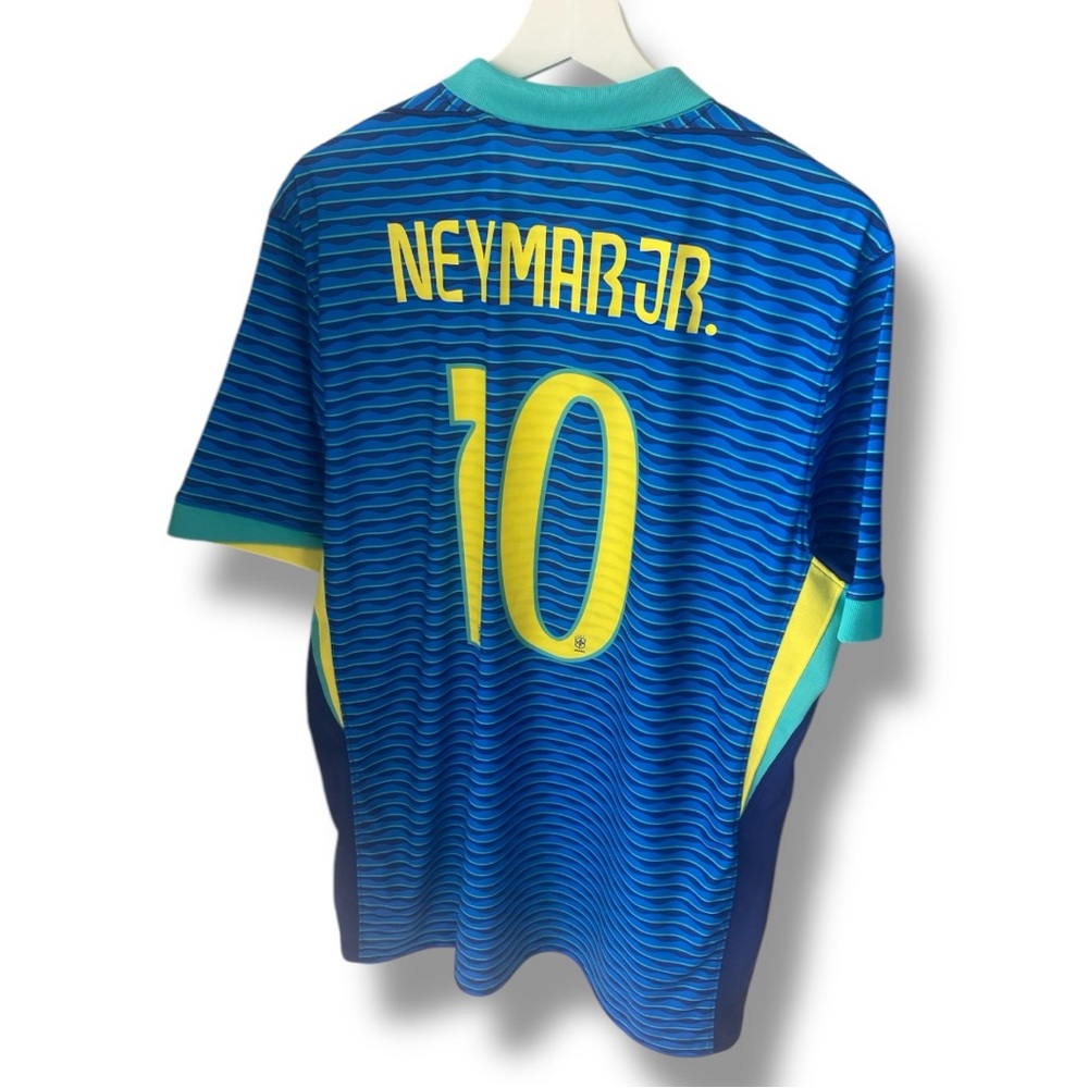Nike Brazil Away Soccer Blue and Yellow Neymar Jr. Men's Jersey. #10